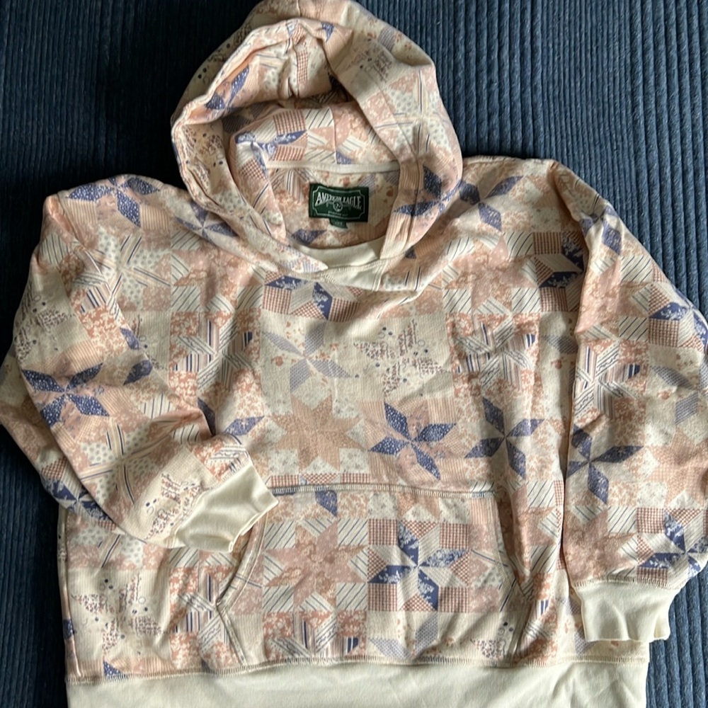 AE American Eagle Quilt Print Hoodie